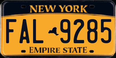 NY license plate FAL9285