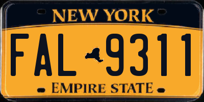 NY license plate FAL9311