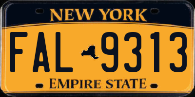 NY license plate FAL9313