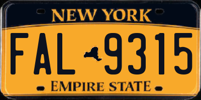 NY license plate FAL9315