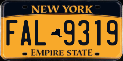 NY license plate FAL9319