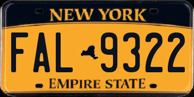 NY license plate FAL9322