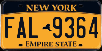 NY license plate FAL9364