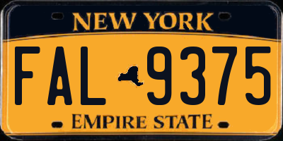 NY license plate FAL9375