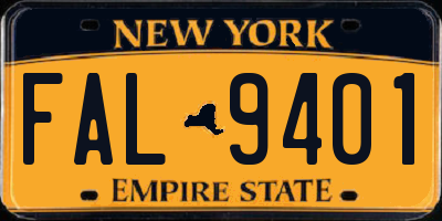 NY license plate FAL9401