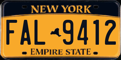 NY license plate FAL9412
