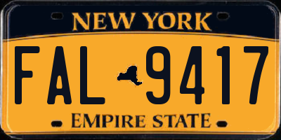 NY license plate FAL9417