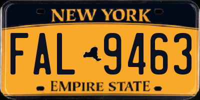 NY license plate FAL9463