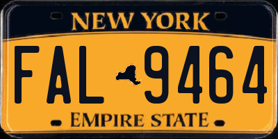 NY license plate FAL9464