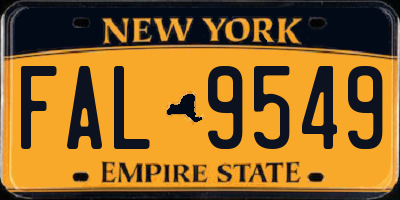 NY license plate FAL9549