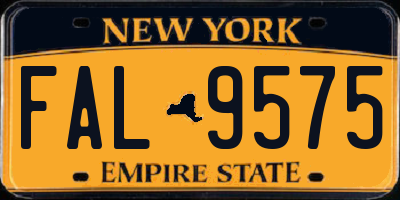 NY license plate FAL9575