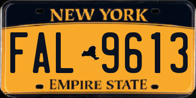 NY license plate FAL9613