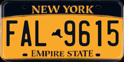 NY license plate FAL9615
