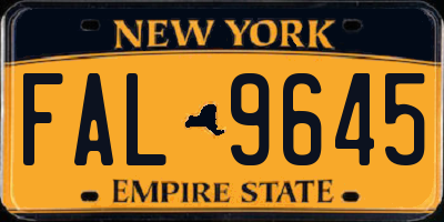 NY license plate FAL9645