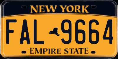 NY license plate FAL9664