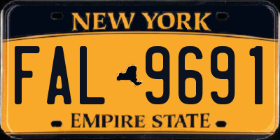 NY license plate FAL9691