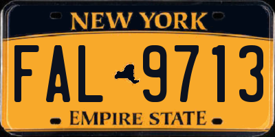 NY license plate FAL9713