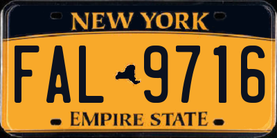 NY license plate FAL9716