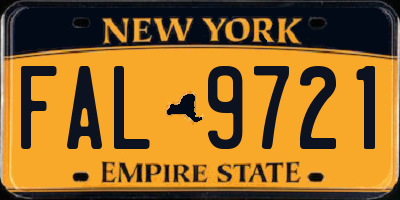 NY license plate FAL9721