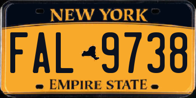 NY license plate FAL9738