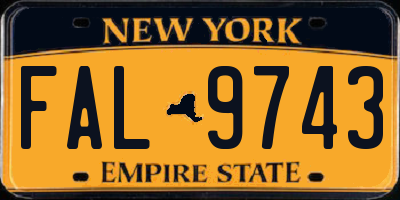 NY license plate FAL9743