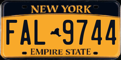 NY license plate FAL9744