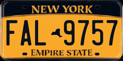 NY license plate FAL9757