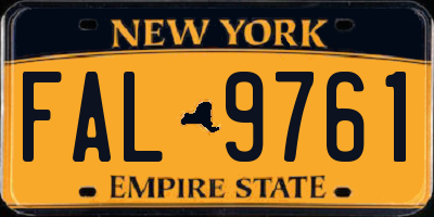 NY license plate FAL9761