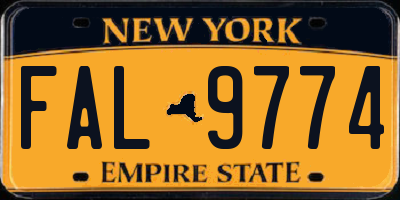 NY license plate FAL9774