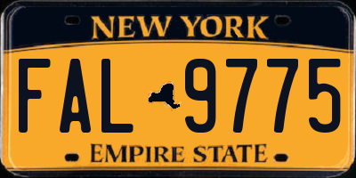 NY license plate FAL9775