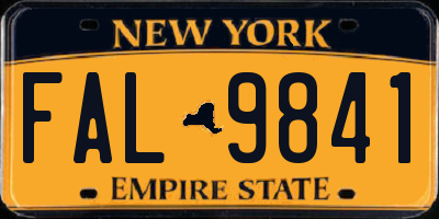 NY license plate FAL9841