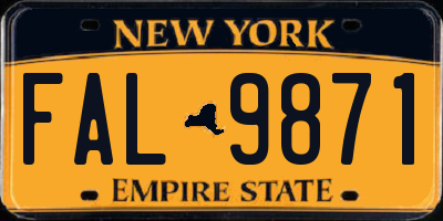 NY license plate FAL9871