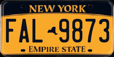 NY license plate FAL9873