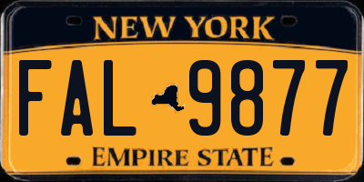 NY license plate FAL9877