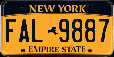 NY license plate FAL9887