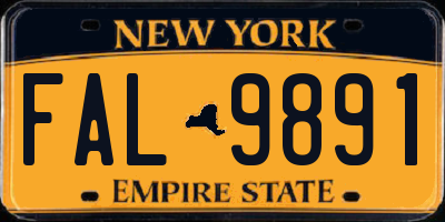 NY license plate FAL9891