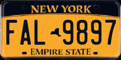 NY license plate FAL9897