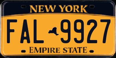 NY license plate FAL9927
