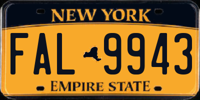NY license plate FAL9943