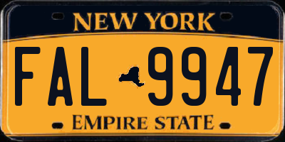 NY license plate FAL9947