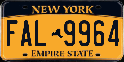 NY license plate FAL9964