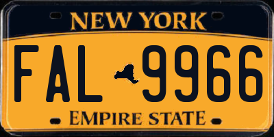 NY license plate FAL9966