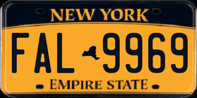 NY license plate FAL9969