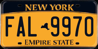 NY license plate FAL9970