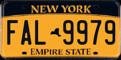 NY license plate FAL9979