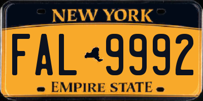 NY license plate FAL9992