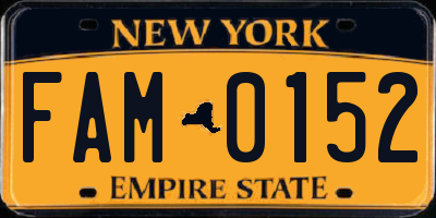 NY license plate FAM0152