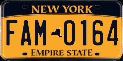NY license plate FAM0164