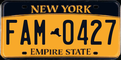 NY license plate FAM0427