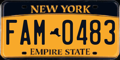 NY license plate FAM0483